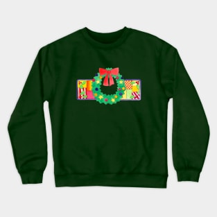 Qulited Christmas Wreath Crewneck Sweatshirt